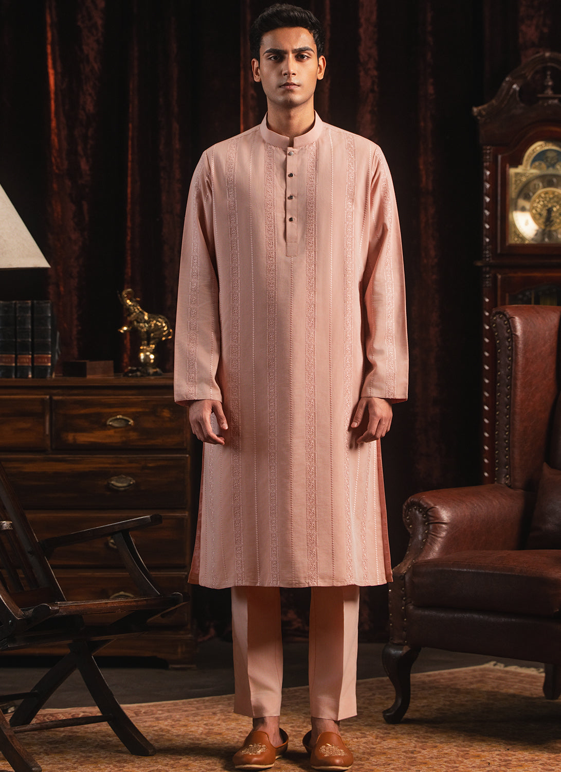 Light Pink Embroidered Kurta Set