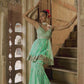 Mint Green Embroidered Peplum Style Gharara