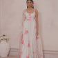 Off White and Pink Floral Anarkali