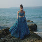 Teal Floral Printed Lehenga
