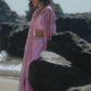 Light Pink Floral Printed Crop Skirt Set