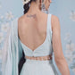 Sky Blue Thread Embroidered Lehenga