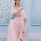 Blush Pink Thread Embroidered Lehenga