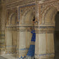 Blue Embroidered Brocade Sharara Suit