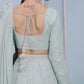 Dusty Mint Green Thread Embroidered Lehenga