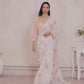 Peach and Off White Satin Georgette Saree