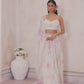 Off White and Pink Printed Georgette Lehenga