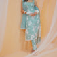 Dusty Green White Floral Printed Straight Suit