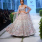 Ombre Pink and Blue Heavy Embellished Lehenga