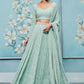 Dusty Mint Green Thread Embroidered Lehenga
