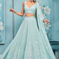 Sky Blue Thread Embroidered Lehenga