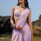 Lavender Floral Printed Saree