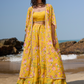 Yellow Floral Printed Crop Sharara Set