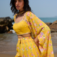 Yellow Floral Printed Crop Sharara Set