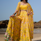 Yellow Floral Printed Crop Sharara Set
