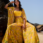 Yellow Floral Printed Crop Sharara Set