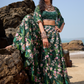 Bottle Green Floral Printed Crop Sharara Set