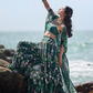 Bottle Green Floral Printed Crop Sharara Set
