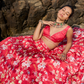 Red Floral Printed Lehenga