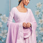 Lilac Thread Embroidered Anarkali