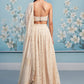 Golden Cream Thread Embroidered Lehenga