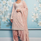 Nude Pink Thread Embroidered Punjabi Suit