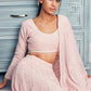 Blush Pink Thread Embroidered Lehenga