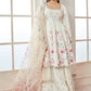 Off White Satin Floral Sharara Suit