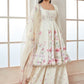 Off White Satin Floral Sharara Suit