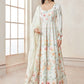 Off White Multicolor Floral Printed Anarkali