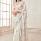 Peach and Off White Satin Georgette Saree