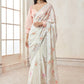 Peach and Off White Satin Georgette Saree