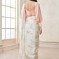 Peach and Off White Satin Georgette Saree