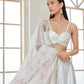 White Satin Lehenga With Floral Dupatta