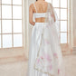 White Satin Lehenga With Floral Dupatta