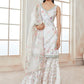 White Silk Floral Gharara Suit