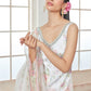 White Silk Floral Gharara Suit