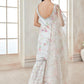 White Silk Floral Gharara Suit