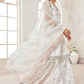 White Silk Floral Gharara Suit