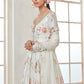 White Floral Pant Style Anarkali