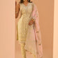 Light Yellow Embroidered Straight Suit