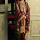 Maroon and Gold Embroidered Straight Suit