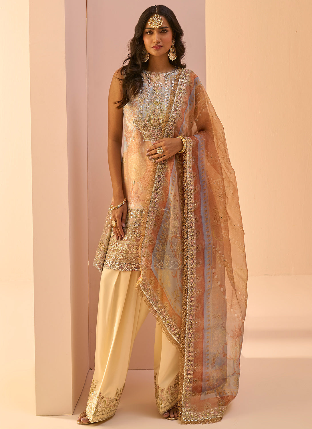 Soft Yellow Multicolor Embroidered Patiala Suit