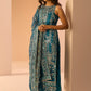 Blue Embroidered Straight Suit