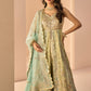 Green and Light Blue Embroidered Anarkali Style Sharara