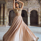 Nude and Gold Embroidered Lehenga