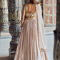 Nude and Gold Embroidered Lehenga