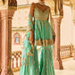Mint Green Embroidered Peplum Style Gharara
