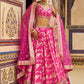 Pink Embroidered Brocade Lehenga