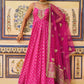 Hot Pink Embroidered Brocade Anarkali